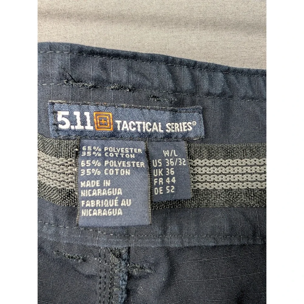 5.11 Tactical Series Mens Cargo Pants 36x32 Navy Blue Ripstop Work Trousers
